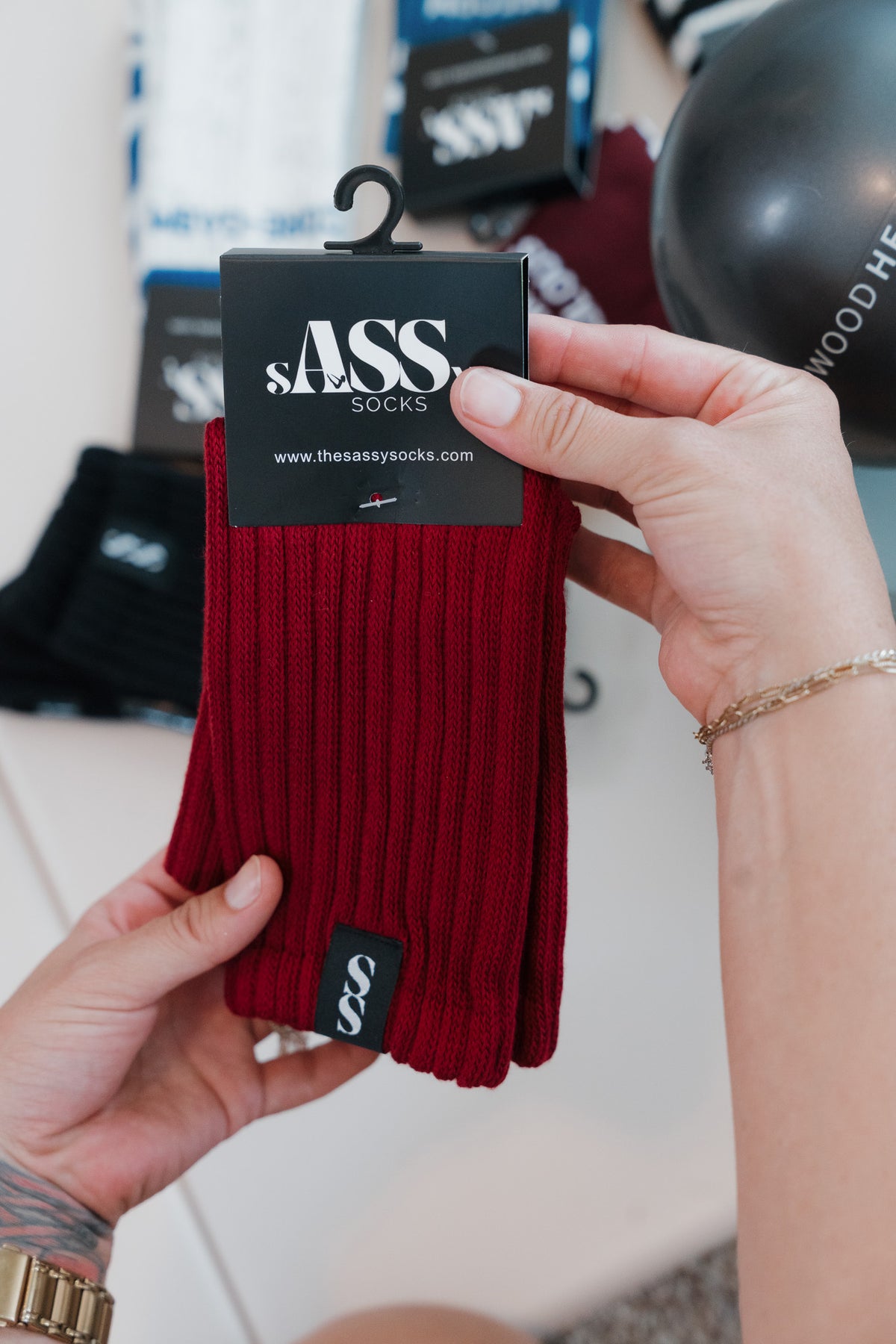 Red Slouch Socks