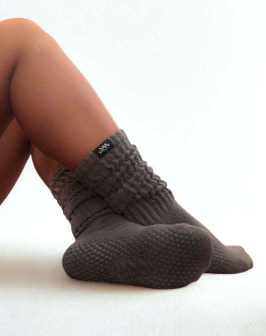 Grey sASSy Slouch Sock