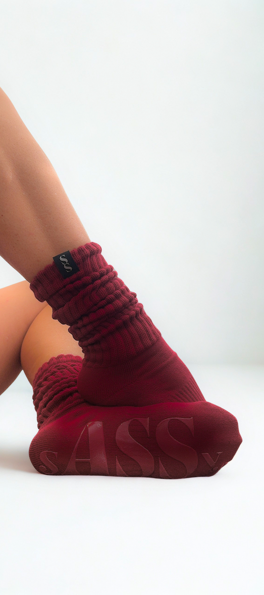 Red Slouch Socks